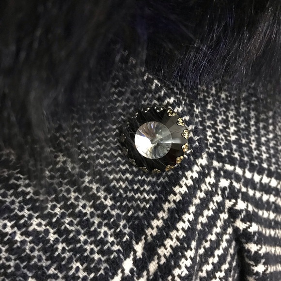 NWT Classical clothes wool hooded poncho fox fur trim - Picture 2 of 8